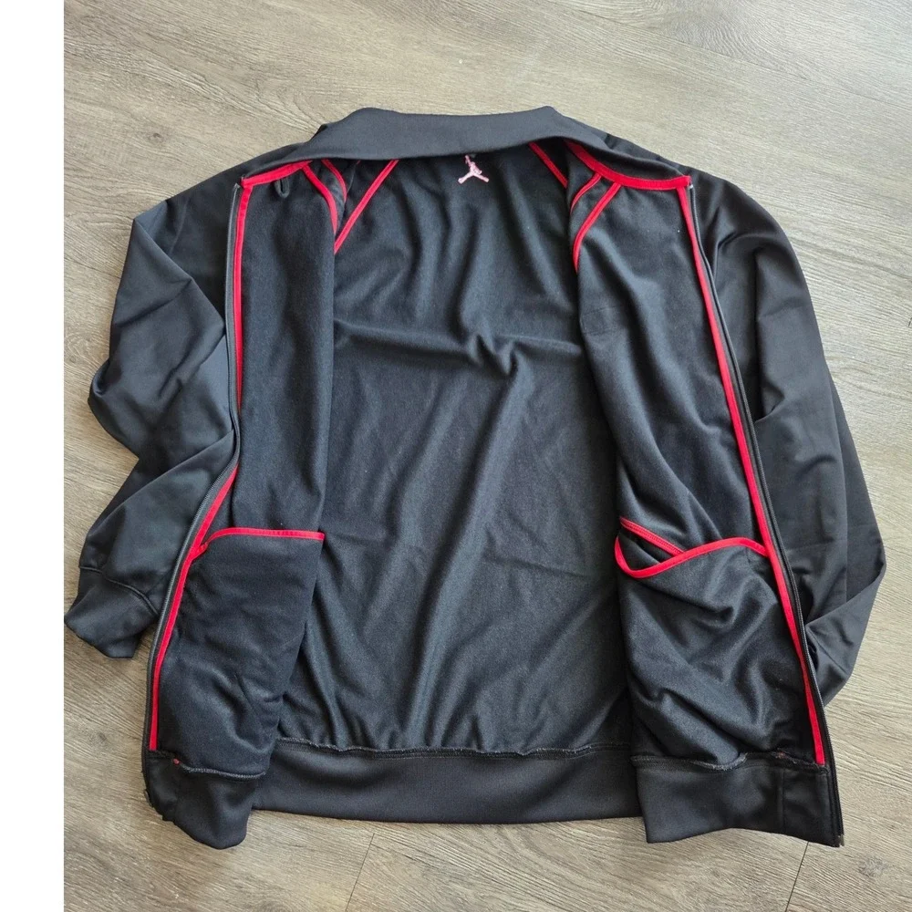 Jordan Track Jacket Mens XXL Black Red Jumpman Wings Full Zip Mesh *RARE*